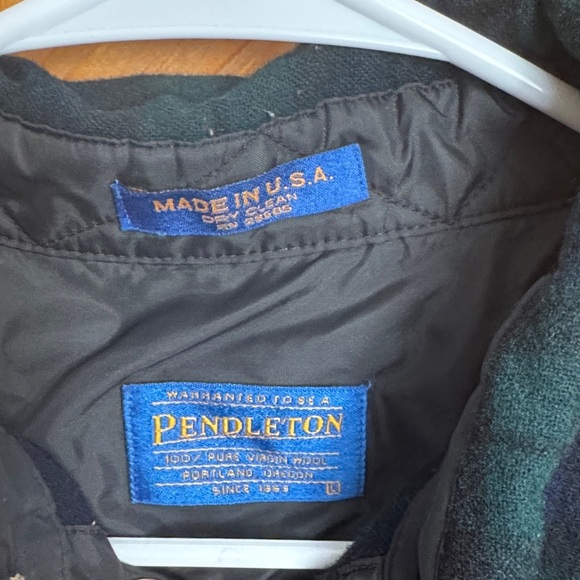 Pendleton Fireside Black and Green Plaid Casual Button Down Shirt Size Large - Picture 2 of 6